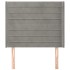 Cabecero con orejas de terciopelo gris claro 83x16x118/128