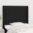 Cabecero con orejas de tela negro 93x16x118/128