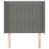 Cabecero con orejas de tela gris oscuro 103x16x118/128