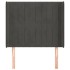 Cabecero con orejas de terciopelo gris oscuro 83x16x118/128