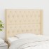 Cabecero con orejas de tela color crema 103x16x118/128