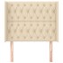 Cabecero con orejas de tela color crema 103x16x118/128