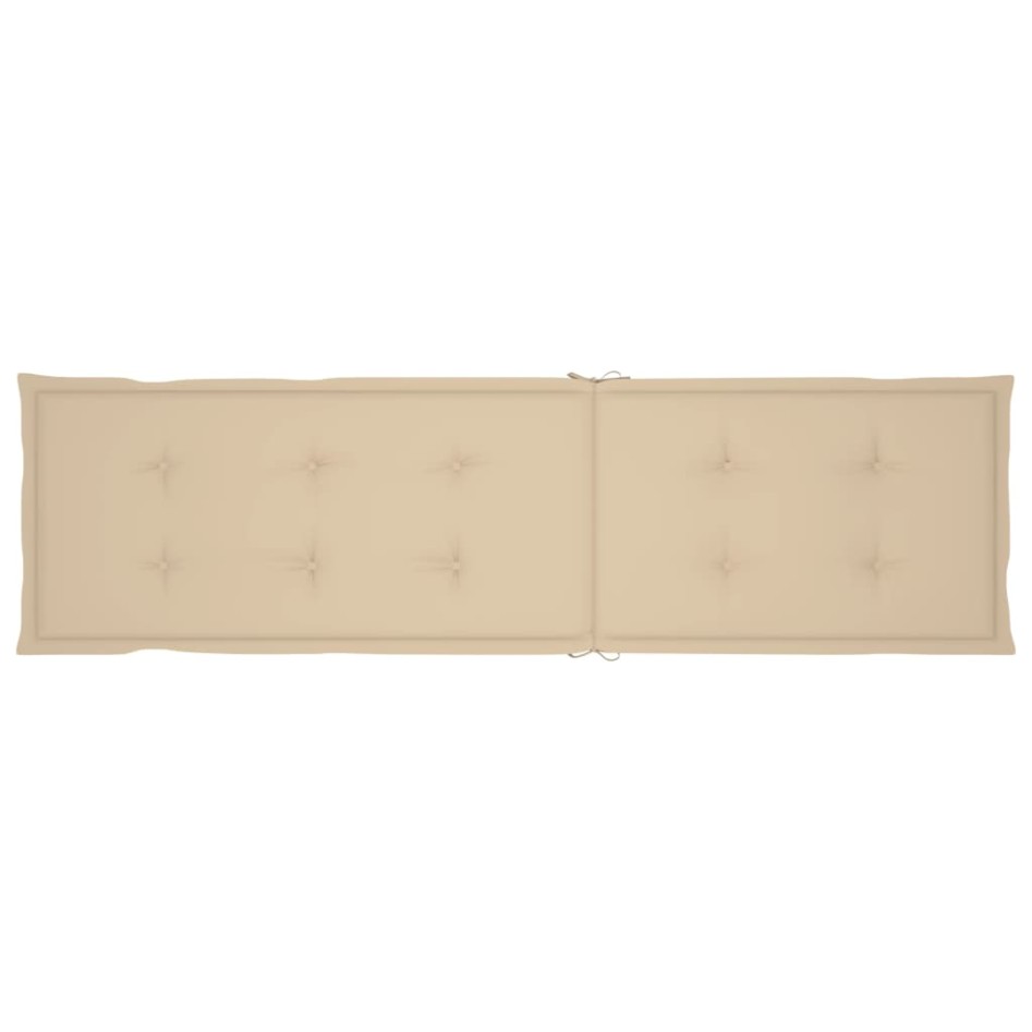 Tumbona de jardín con reposapiés y cojín madera maciza