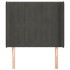 Cabecero con orejas de terciopelo gris oscuro 103x16x118/128