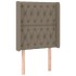 Cabecero con orejas de tela gris taupe 83x16x118/128