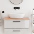 Encimera de baño madera maciza tratada marrón claro 80x50x2