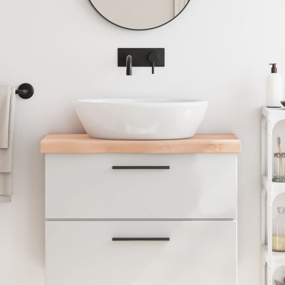 Encimera de baño madera maciza sin tratar 80x40x(2-6)