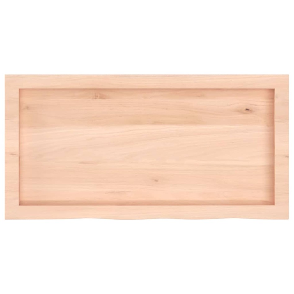 Encimera de baño madera maciza sin tratar 80x40x(2-6)