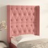 Cabecero con orejas de terciopelo rosa 83x16x118/128