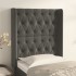 Cabecero con orejas de terciopelo gris oscuro 83x16x118/128