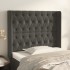 Cabecero con orejas de terciopelo gris oscuro 93x16x118/128