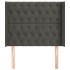 Cabecero con orejas de terciopelo gris oscuro 93x16x118/128