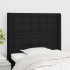 Cabecero con orejas de tela negro 93x16x118/128