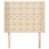 Cabecero con orejas de tela color crema 83x16x118/128