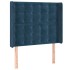 Cabecero con orejas de terciopelo azul oscuro 103x16x118/128