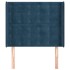 Cabecero con orejas de terciopelo azul oscuro 103x16x118/128