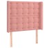 Cabecero con orejas de terciopelo rosa 93x16x118/128