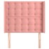 Cabecero con orejas de terciopelo rosa 93x16x118/128