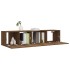 Set de muebles para TV 2 pzas madera contrachapada roble