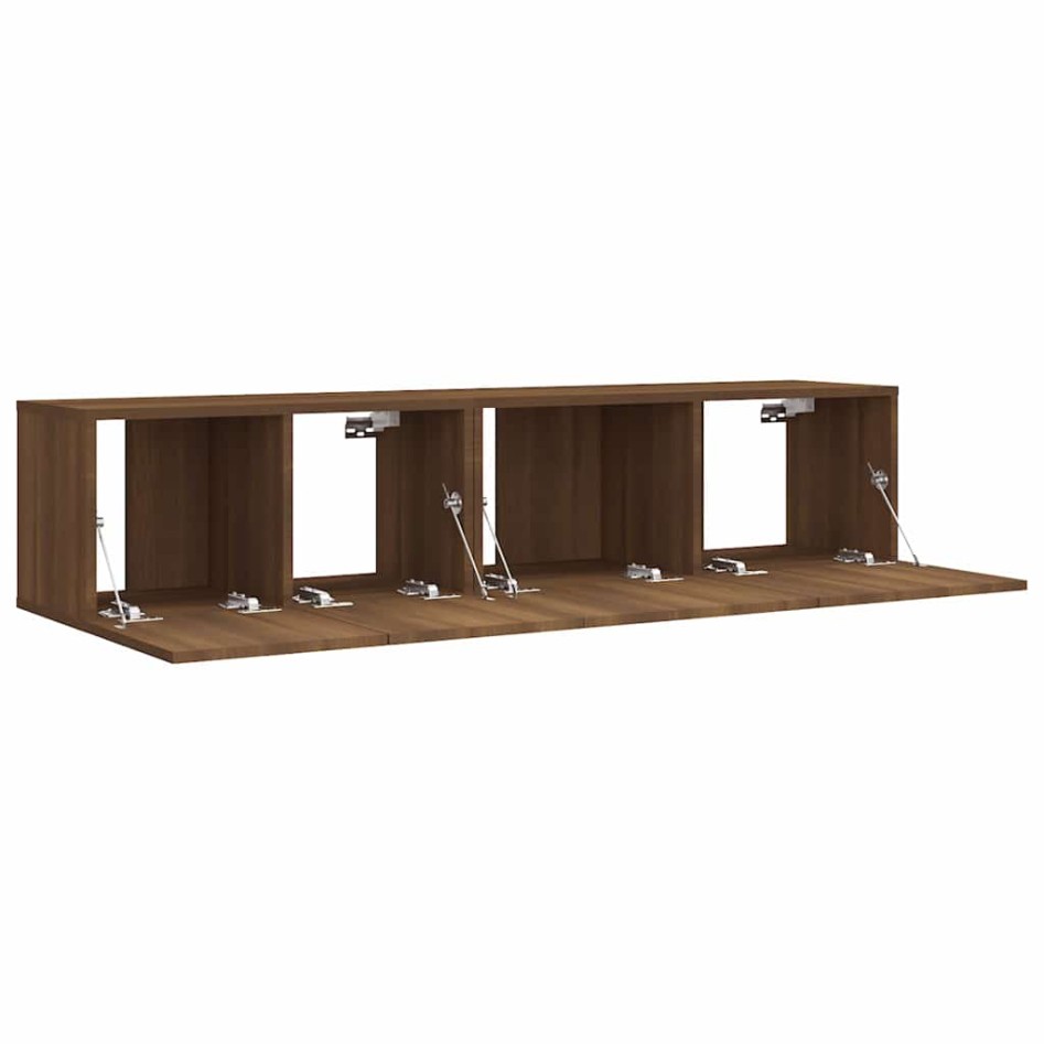 Set de muebles para TV 2 pzas madera contrachapada roble