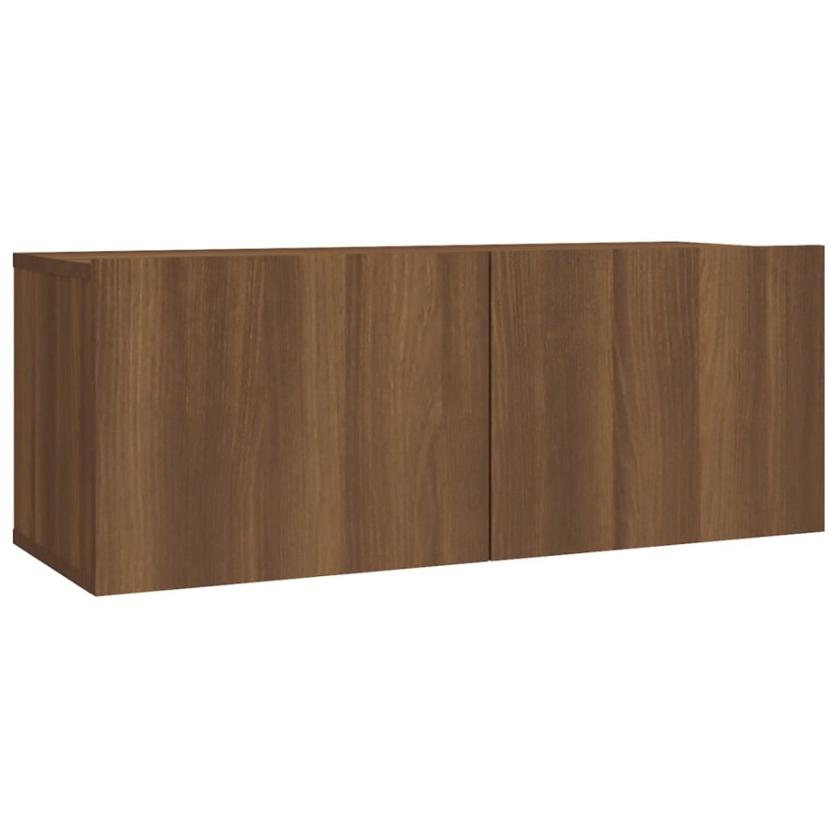 Set de muebles para TV 2 pzas madera contrachapada roble