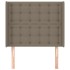 Cabecero con orejas de tela gris taupe 103x16x118/128