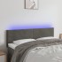 Cabecero con LED de terciopelo gris oscuro 144x5x78/88