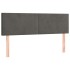 Cabecero con LED de terciopelo gris oscuro 144x5x78/88