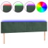 Cabecero con LED de terciopelo verde oscuro 180x5x78/88