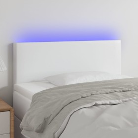 Cabecero con LED cuero sintético blanco 90x5x78/88