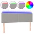 Cabecero con LED de tela gris claro 144x5x78/88