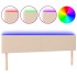 Cabecero con LED cuero sintético color capuchino 180x5x78/88