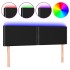 Cabecero con LED de tela negro 144x5x78/88