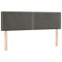 Cabecero con LED de terciopelo gris oscuro 144x5x78/88