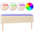 Cabecero con LED de tela color crema 180x5x78/88
