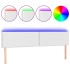 Cabecero con LED cuero sintético blanco 180x5x78/88