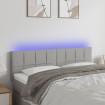 Cabecero con LED de tela gris claro 144x5x78/88 cm