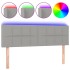 Cabecero con LED de tela gris claro 144x5x78/88