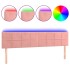 Cabecero con LED de terciopelo rosa 160x5x78/88