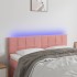 Cabecero con LED de terciopelo rosa 144x5x78/88