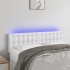 Cabecero con LED cuero sintético blanco 144x5x78/88