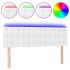 Cabecero con LED cuero sintético blanco 144x5x78/88