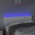 Cabecero con LED cuero sintético blanco 144x5x78/88