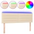 Cabecero con LED de tela color crema 144x5x78/88
