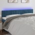 Cabecero con LED de terciopelo azul oscuro 180x5x78/88