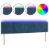 Cabecero con LED de terciopelo azul oscuro 180x5x78/88