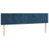 Cabecero con LED de terciopelo azul oscuro 180x5x78/88