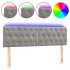 Cabecero con LED de terciopelo gris claro 144x7x78/88