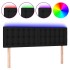 Cabecero con LED de tela negro 144x5x78/88