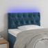 Cabecero con LED de terciopelo azul oscuro 80x7x78/88